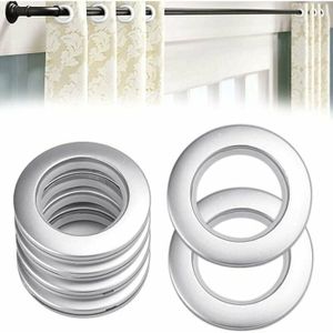 Lot De 20 Anneaux De Rideaux Avec œillets, œillets De Rideau De 40 Mm Anneaux En Plastique Anneaux A Oeillets De Rideau Clips Ronds En Plastique Argent Mat 86964269