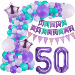 50 Ballons Violet Mat Ø13cm pour l'anniversaire de votre enfant - Annikids
