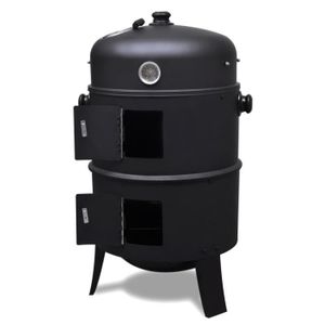BARBECUE Barbecue BBQ noir en fer multiples fonctions rond 
