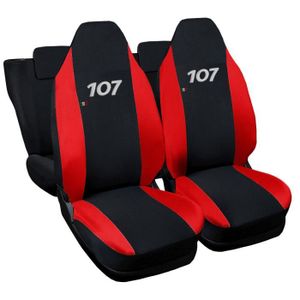 HOUSSE DE SIÈGE Lupex Shop Housses de siège auto compatibles pour 107 Noir Rouge
