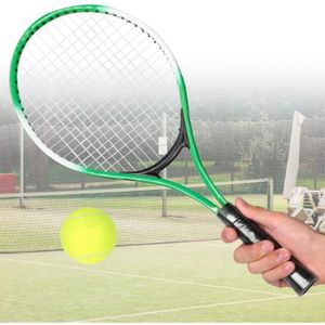 RAQUETTE DE TENNIS Ensemble de raquettes de tennis pour enfants en alliage de fer avec balle et sac de transport (vert) 313