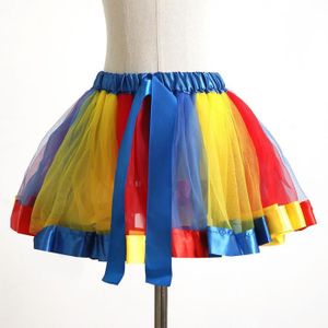 JUPE Mini jupe tutu colorée en tulle arc-en-ciel pour petite fille de 12 mois à 8 ans,vêtements de fête pour enfant,2021- Beige-3-5 T