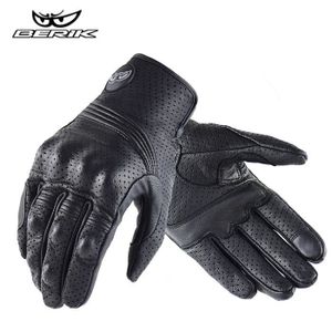 GANTS - SOUS-GANTS Gants de moto en cuir imperméables et respirants,gants d'équitation de motocross,doigt complet,noir,été- Perforated