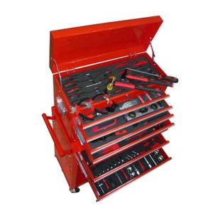 Sealey AP2200BB constitu/ée de 6/ tiroirs avec coulisses /à roulement /à Billes/ servante et Roulette Rouge//Gris