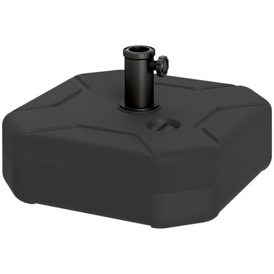 Outsunny Pied de parasol carré 15 kg, support parasol en béton pour mât de 32, 38, 48 mm, design ajouré 45 x 45 x 33,5 cm, noir | France