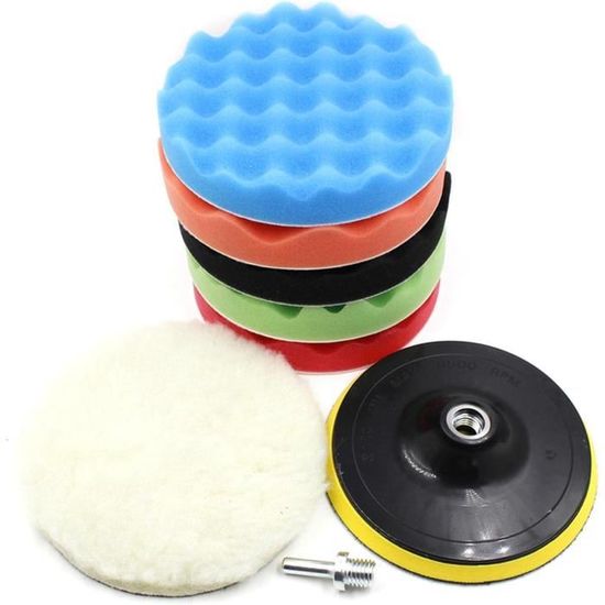 Kit De 5 Eponges De Polissage SPTA 150mm - Pour Voiture, Marbre & Bois - Usage Professionnel