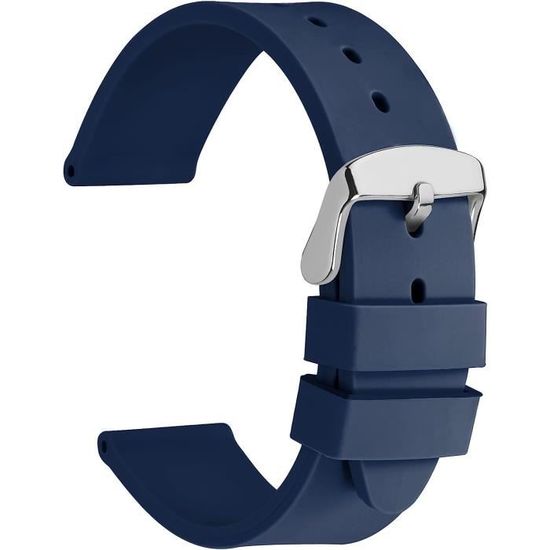 Bracelet De Montre Silicone 22mm – Boucle Ardillon Acier, Neuf Avec étiquettes, Origine Chine