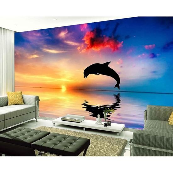 Papier Peint 3D Océan Pierre – Motif Photo Style Coco 2024, Marque Générique, Neuf