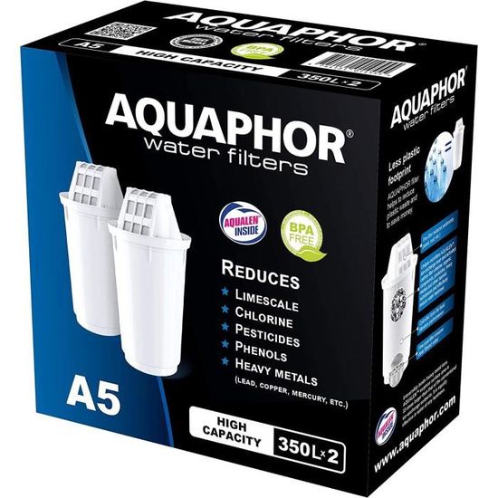 Cartouche Filtrante AQUAPHOR Maxfor+ – Réduit Calcaire, Chlore, Métaux Lourds, Capacité 200L