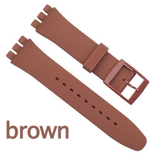 Brown 16mm -Bracelet de montre avec boucle en Silicone pour Swatch bracelet  de montre 16mm 17mm 19mm 20mm, accessoires de montre , - Achat/vente  bracelet de montre - Soldes sur Cdiscount