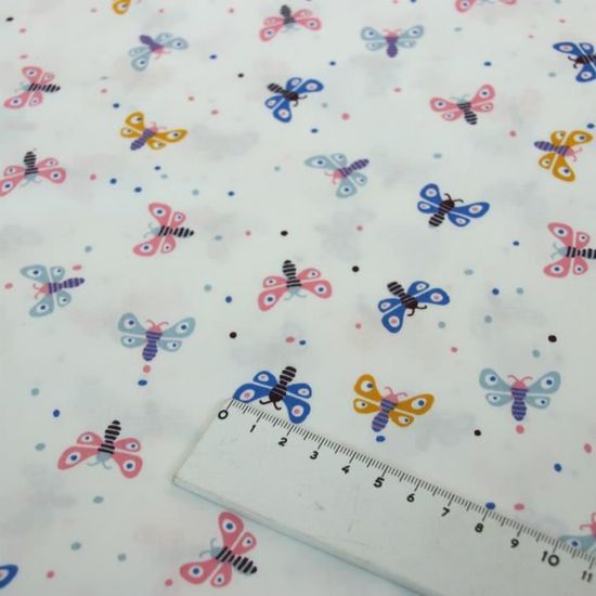 Papillon Imprime 100 Coton Tissu Bebe Fille Coton Serge Tissu Pour Bricolage Couture Patchwork Tissu Type White 50x160cm Cdiscount Beaux Arts Et Loisirs Creatifs