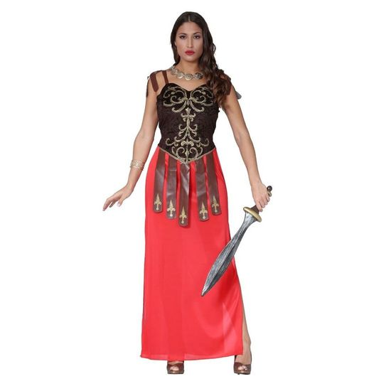 Déguisement de guerrière romaine pour femme - Standard - Antiquité - Polyester - Rouge