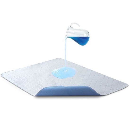 Bedecor 2×Lavable Etanche Lit Pad Incontinence Matelas antibactérien,anti-acariens,pour Bébé Enfants Adultes Bleu 86x132cm