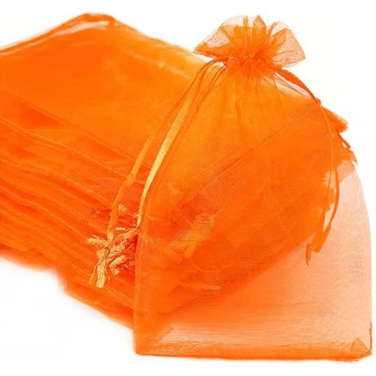 Lot De 100 Sachets En Organza Doré 9x12 Cm | Avec Cordon De Serrage, Pour Cadeaux, Mariage, Bijoux
