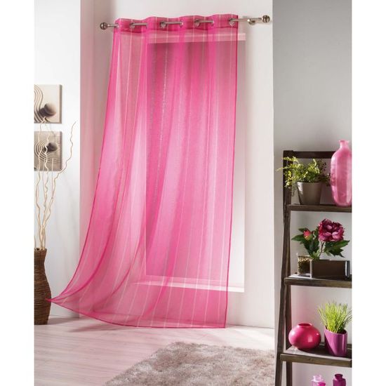 anis / Voile 140/ x 240/ cm Sable Ajoure Evidence Anneaux de Rideau Douceur d Interieur/