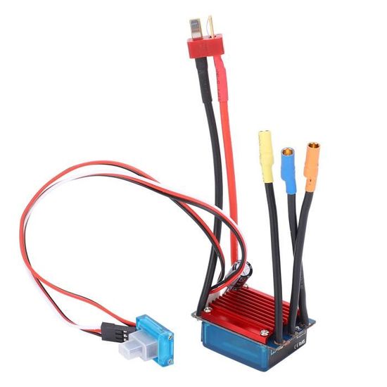 FLYCOLOR Contrôleur de Vitesse électronique sans balais étanche 150 A ESC 2-6S avec connecteur de tête Banane 5,5 V/5 A Bec et XT90 6,0 mm pour Bateau
