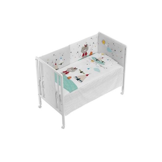 Baby Bedding Set 120x90 Taie d'oreiller Housse de couette 2PC Fit bébé Sweet Animaux Bleu 