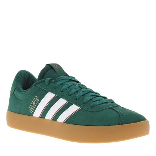 Baskets talon plat ADIDAS Vertes Homme Cuir Lacets