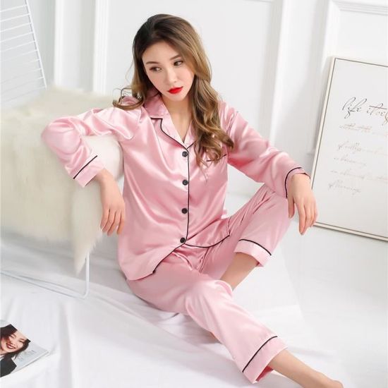 Pyjama femme satin rose 2025