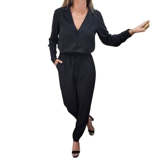 Combinaison femme tailleur noire Enora Noir Cdiscount Pr t Porter