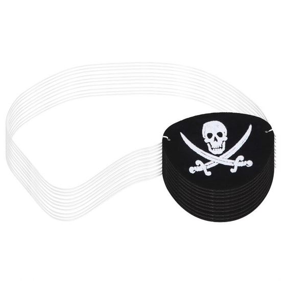 10 Kits Déguisement Pirate Enfants - Chapeau + Cache-œil + Tatouages - Fête Anniversaire Thème