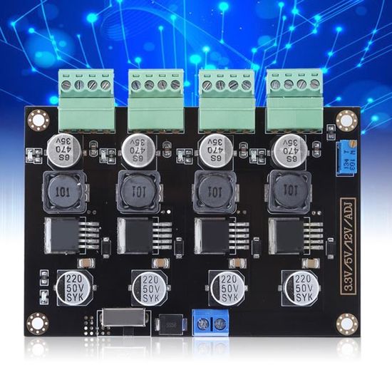 Module D'Alimentation à Découpage Multicanal - Convertisseur Abaisseur Réglable 3.3V 5V 12V - Pour Projets Électroniques DIY