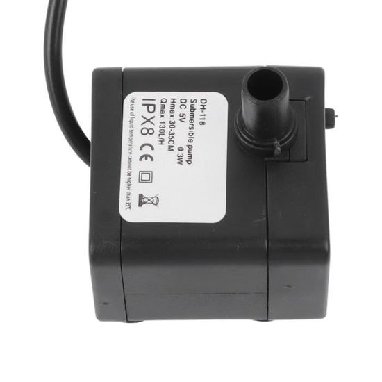 Pompe à Eau De Remplacement Pour Fontaine à Chat/chien - 12V, Silencieuse, Câble 2,7m, Avec Ventouses - 5