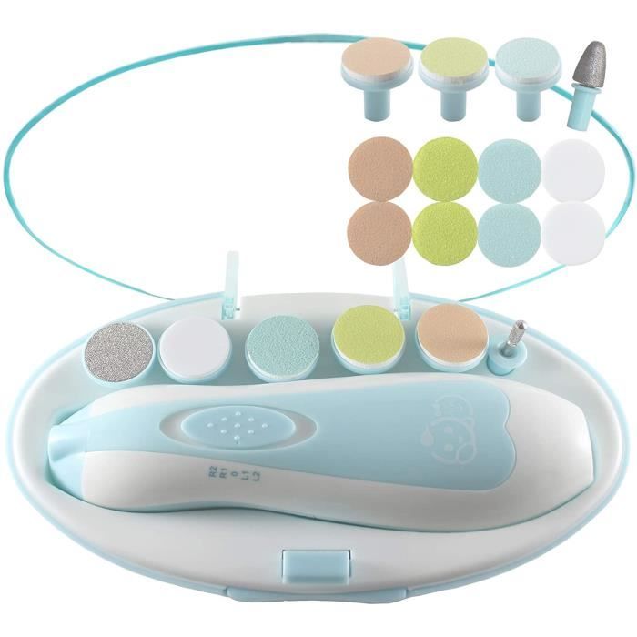 Lime à Ongles Électrique pour Bébé 20 en 1 Kit de Tondeuse à Ongles pour Nouveau-Nés Enfant et Adulte, remplacement de bonus inclus