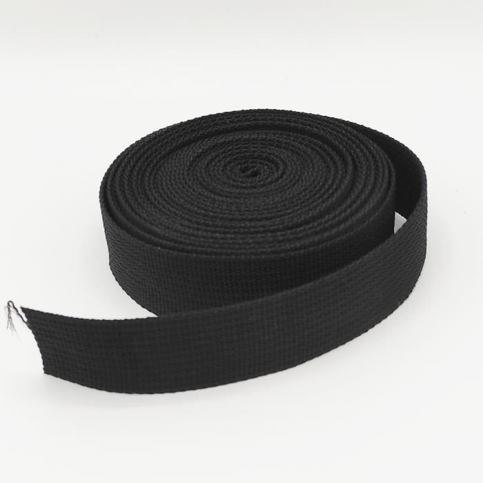 Sangle Polypropylène 25mm Noir pour Sacs à Dos Main Couture Anse Accessoires Lunch Bag rouleau de 10 mètres