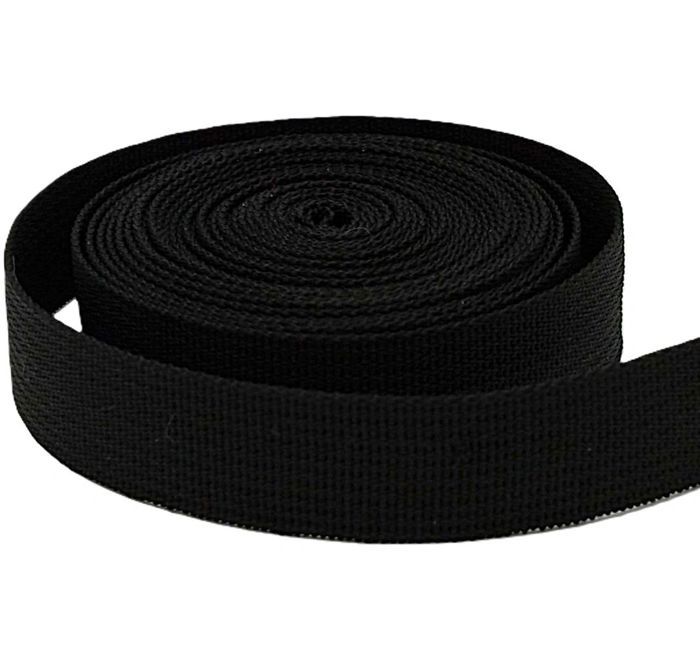 Sangle Polypropylène 25mm Noir pour Sacs à Dos Main Couture Anse Accessoires Lunch Bag rouleau de 10 mètres