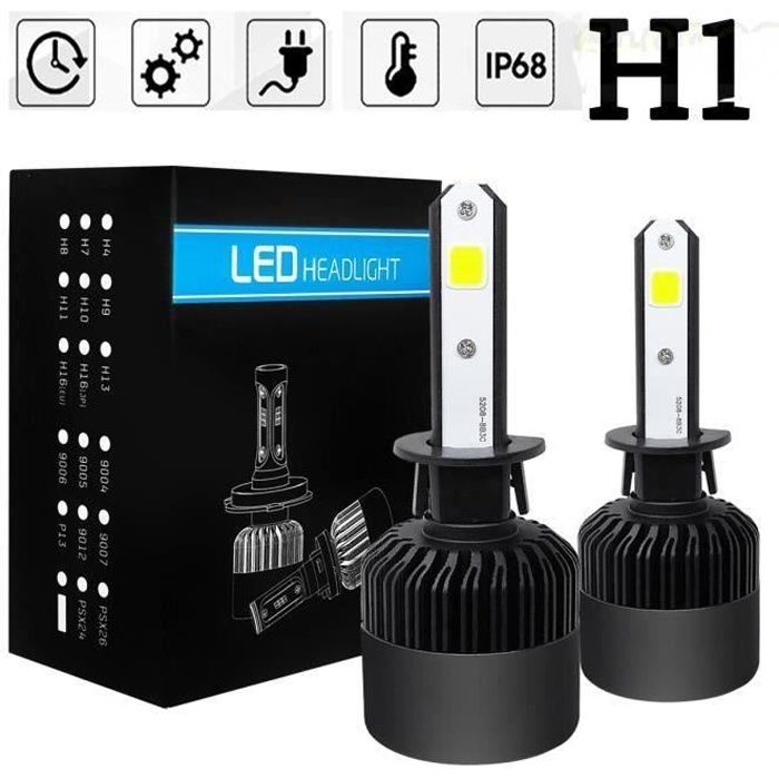 2X H1 LED Ampoules Phare de Voiture Haute Puissance 500W 500000LM Blanc 6000K BLANC @YC
