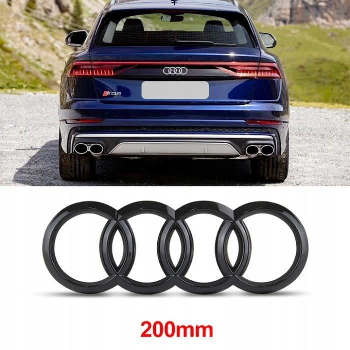 1pcs Insigne Logo Emblème Arrière 200mm Noir Brillant pour Audi Q2 Q3 Q5 Q8 A4 A6
