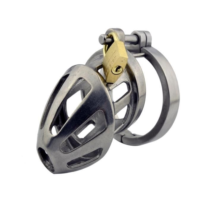 Dispositif masculin de chasteté d'acier inoxydable de BON4M S CB6000 4 anneaux de taille Cage de coq Cage de chasteté - Type 40mm