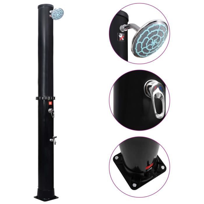 Douche solaire d'extérieur - Douche de Jardin Douche d'Extérieur de Camping Douche Piscine- avec pomme de douche et robinet 40 L
