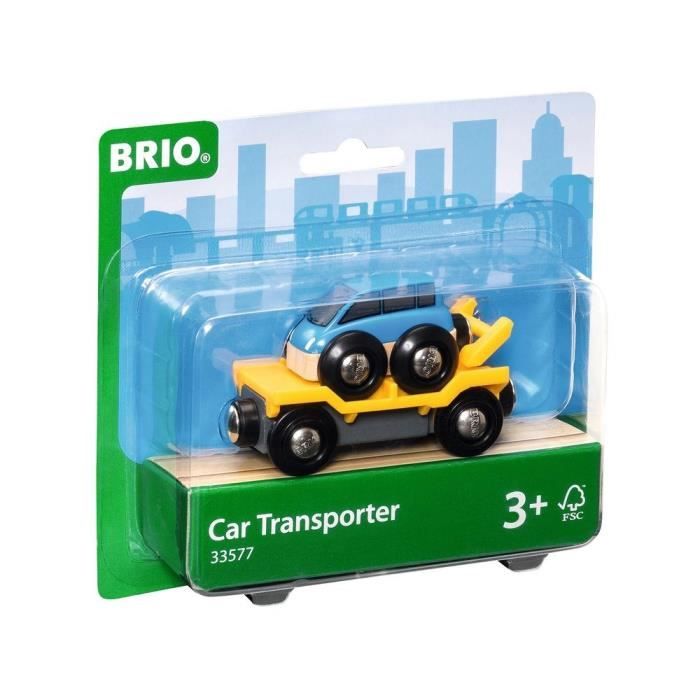Brio World Wagon Transport de Voiture avec Rampe - Accessoire pour circuit de train en bois - Ravensburger - Mixte dès 3 ans - 33577