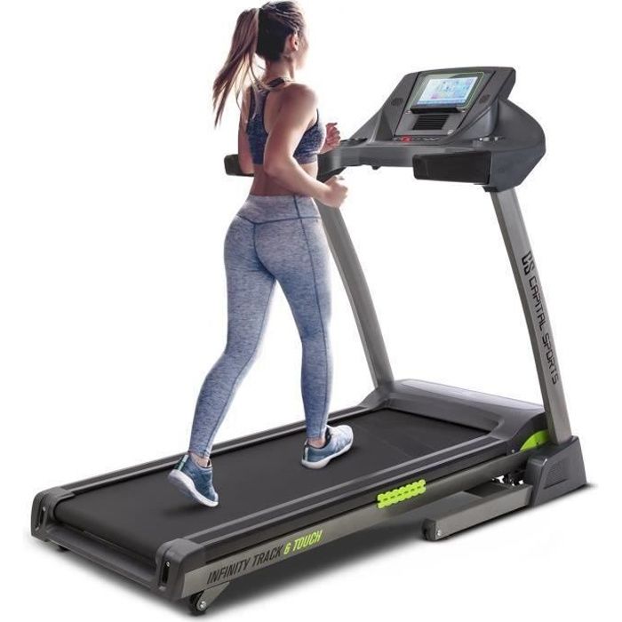 CAPITAL SPORTS Infinity Track 6.0 Touch Tapis de course pliable avec ventilateur , WiFi & écran tactile 9- - puissance moteur 5,5 CV