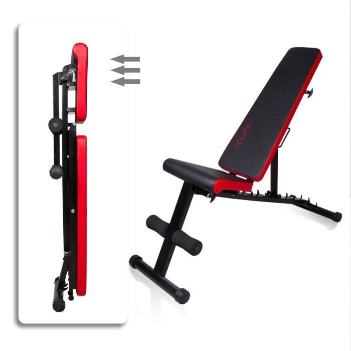 CCLIFE Banc Musculation - Banc de Musculation Pliable - Banc muscu - Banc Abdo - Banc d`hatérophilie - Charge maximale 330kg, Cou