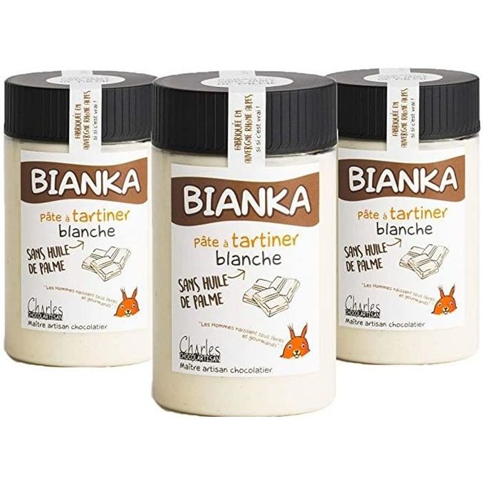 Lot de 3 pâtes à tartiner chocolat blanc Bianka - 3x280 g