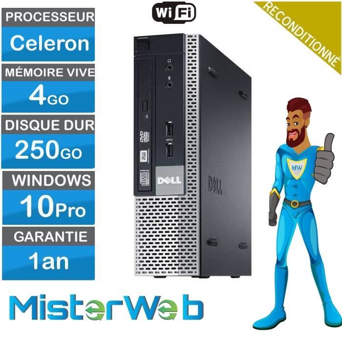 Pc Bureautique Dell 780 Usdt - 250 Go - Ram 4go - Windows 10 - Wifi
