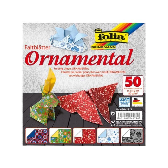 Folia - 50 feuilles de papier origami 10 x 15 - 80 gr