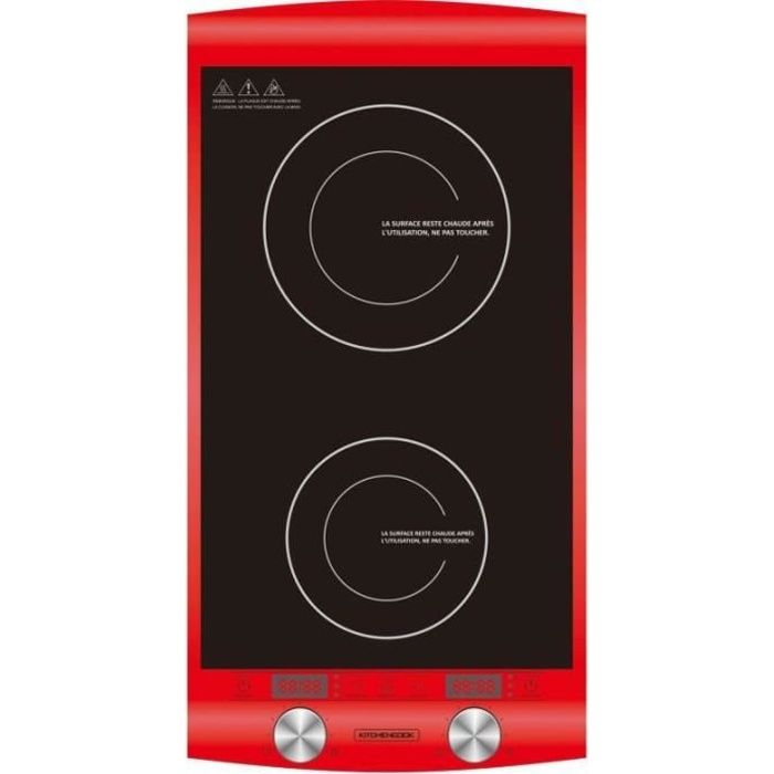 KITCHEN COOK Double plaque de cuisson a? Induction 2900 W Rouge - 3662738023774