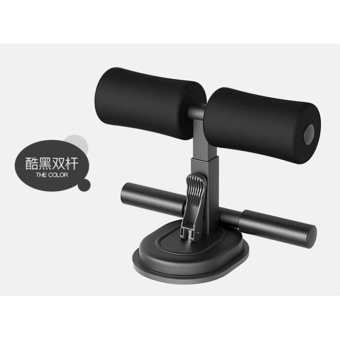 Sit-Up Bar Aid-Accessoires Portable Double Ventouse Avec Cheville Rembourrée Abdominaux Fitness Aid - Noir