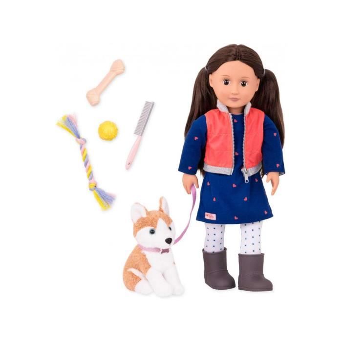 Poupée 46 cm - Avec Chien - Leslie