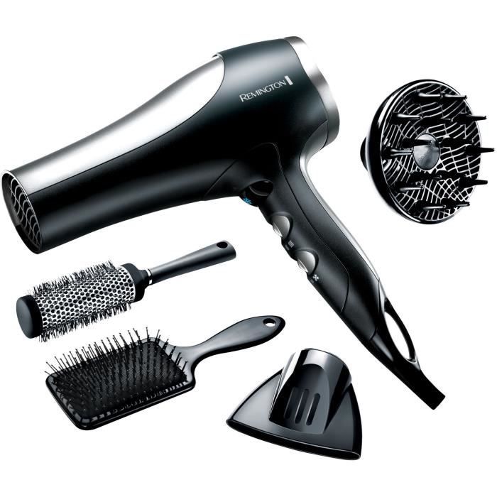 Remington D5017 Coffret Cheveux, Sèche-Cheveux 2100W Ionique Céramique Puissant, 2