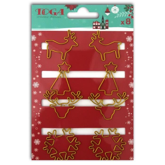 TOGA Lot de 12 Formes Bois - Thème Joyeux Noel
