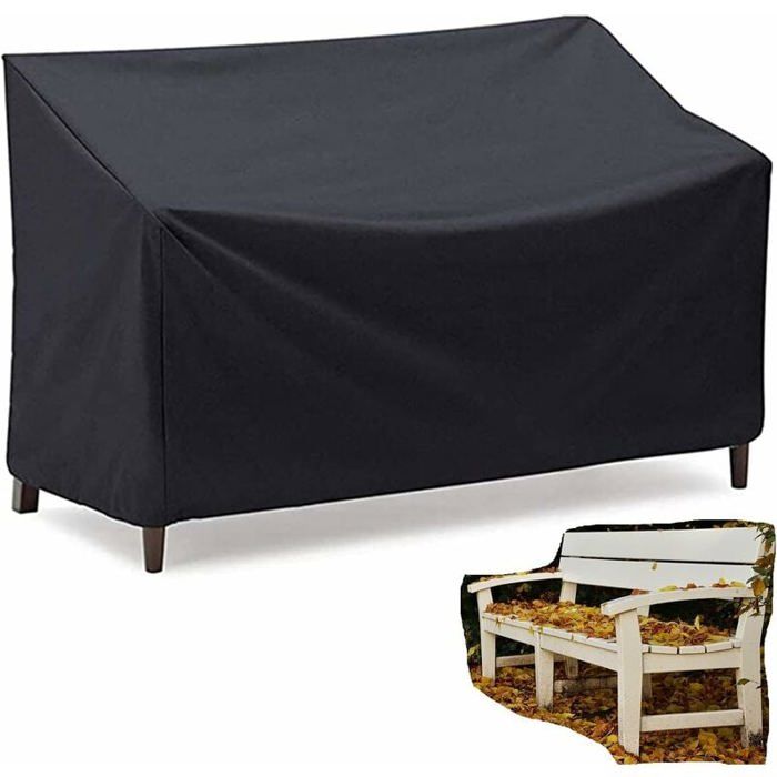 Housse Banc 2 Places Housse De Banc Jardin 2 Places Imperméable - Oxford 600D Anti-UV - 134x66x63/89cm - LCGOD Housse Canapé Jardin 2 Places