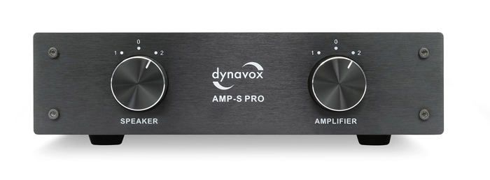 Dynavox support pour enceintes avec commutateur 2 paires – plastron aluminium brossé