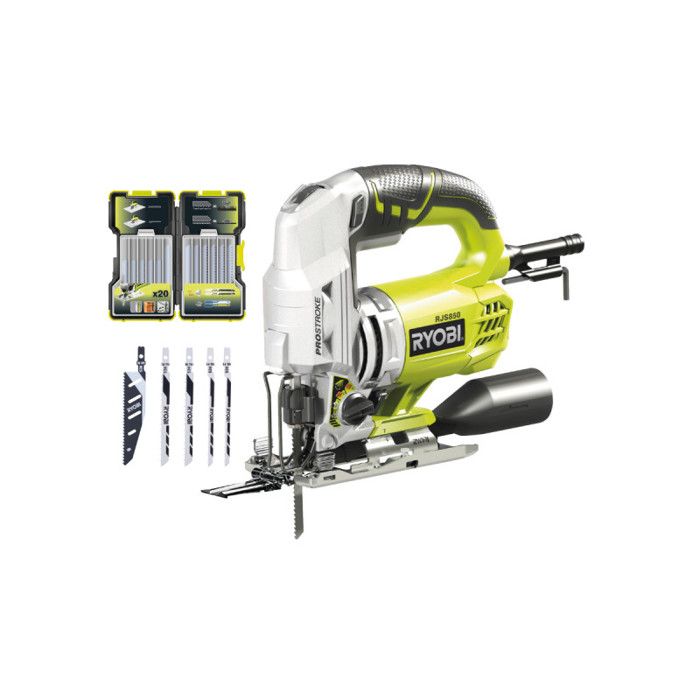 Pack RYOBI Scie sauteuse pendulaire RJS850KA5 85mm lot de 5 lames coffret de 20 lames bois métal 75 100mm RAK20JB - vue 7