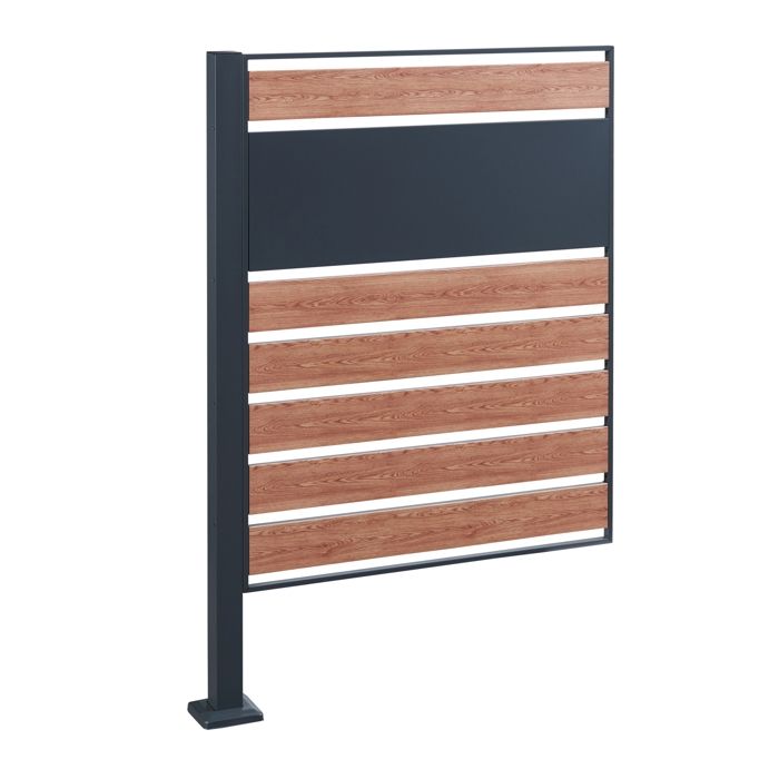 Cache-poubelle Uusikaupunki acier galvanisé 120 x 83 x 11 cm anthracite effet bois