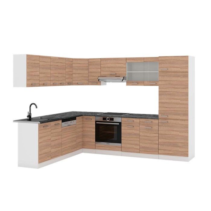 Cuisine en angle R-Line, 237x247cm , PT Chêne, Anthracite maison de